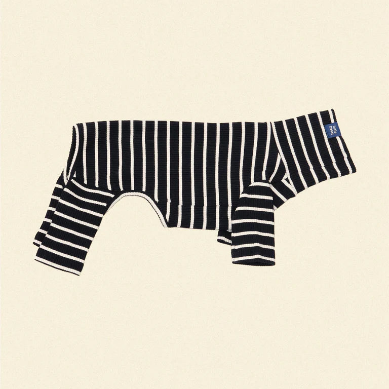 ストライプ リブ ロンパース Café in Paris / Striped Onesies