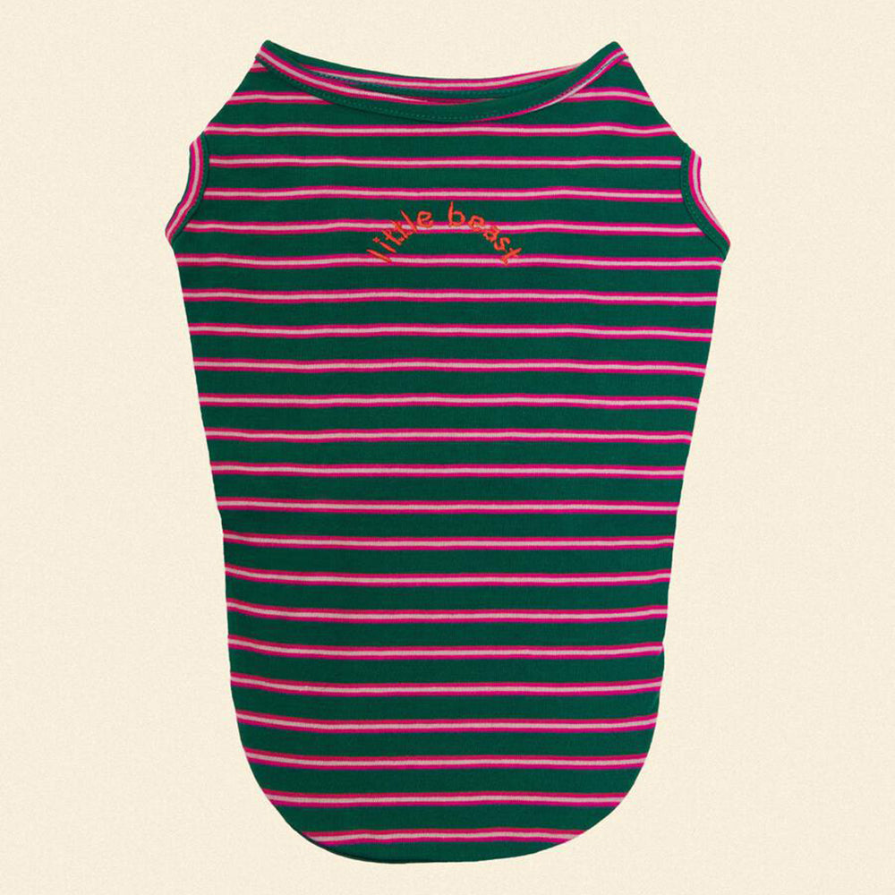 ストライプ タンクトップ / jalapeno-sleeveless-shirt（グリーン×ピンク）