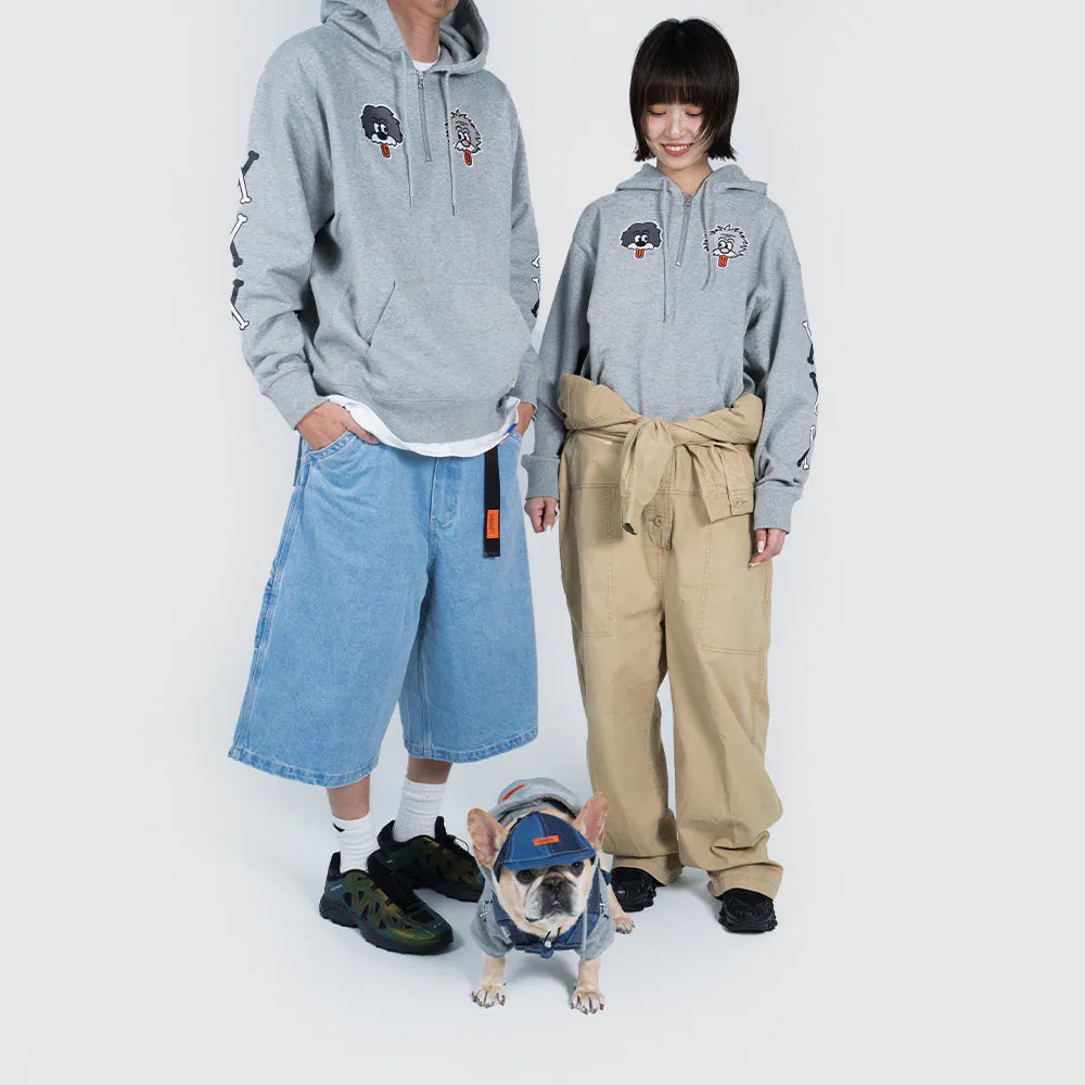 UNIVERSAL OVERALL × SPUTNIK 人間用ハーフジップパーカー / Human hoodie