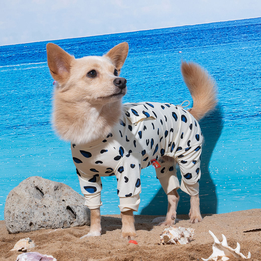 【2025新色】サマーロンパース パンサー アイボリー / Little panther cooling jumpsuit