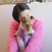 モヘアタッチニット 人間用 Pink-Orange / FUWA FUWAシリーズ アートカラーブロック